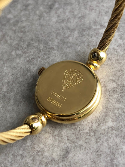 GUCCI Logo Bangle Quartz Watch Gold 2700.2.L Vintage 6sahkm