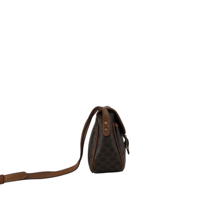 CELINE Macadam Front Buckle Shoulder bag Brown Vintage hkdpre