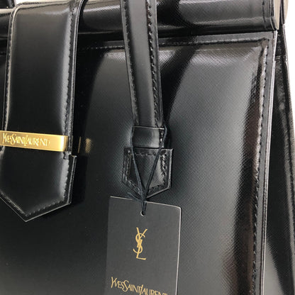 Yves Saint Laurent Logo Handbag Totebag Black Vintage vukaay