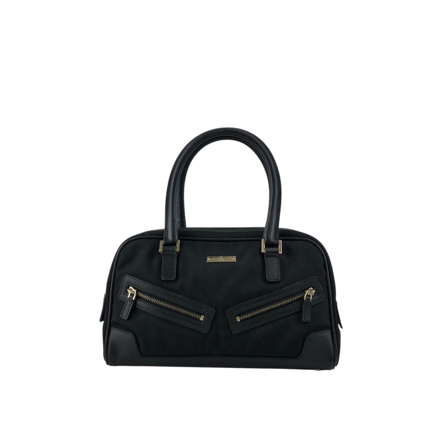 GUCCI Logo Small Boston bag Handbag Black Vintage zw2fwz