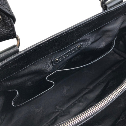CELINE Horse Carriage Handbag Black Vintage 6m8meh