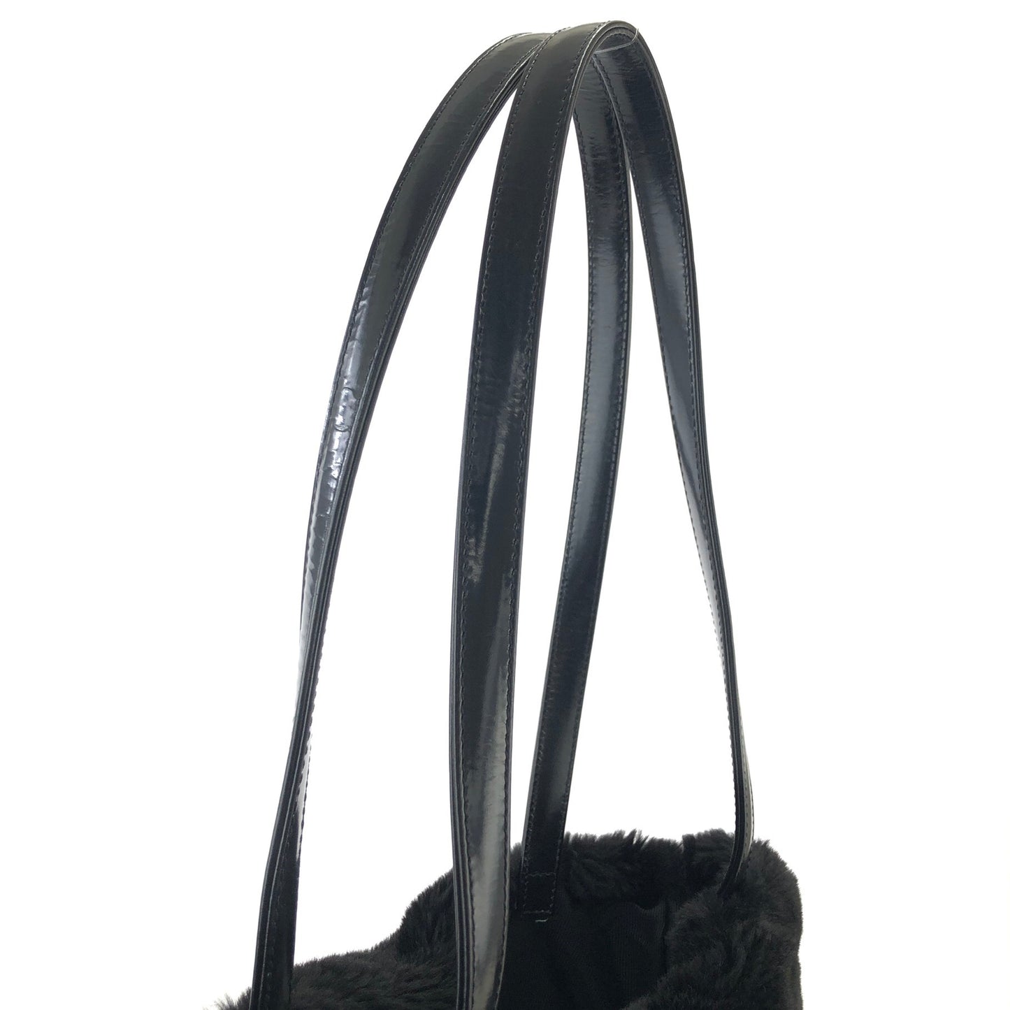 Christian Dior Cannage Fur Nylon Totebag Black Vintage vnnayw