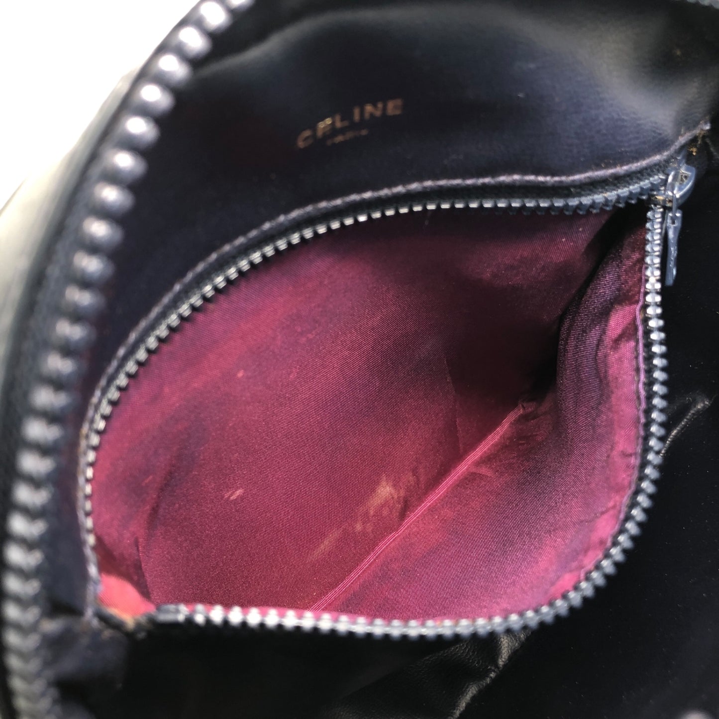 CELINE Logo Tassel Shoulder bag Navy Vintage fcpzrv
