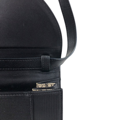 Yves Saint Laurent YSL Logo Shoulder bag Black Vintage 4x4vtu