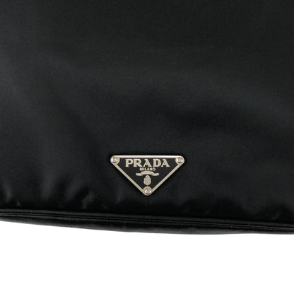 PRADA Triangle Logo Push lock Shoulder bag Black Vintage kcukna