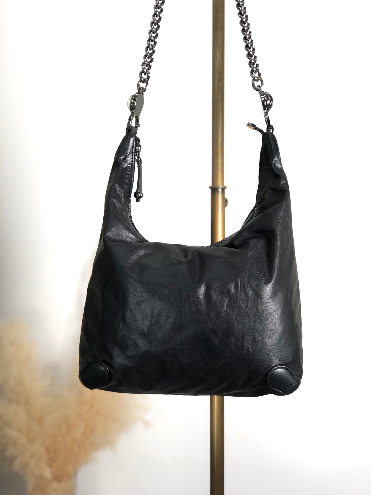 GUCCI Chain Shoulder bag Black 228560 Vintage hxuxav