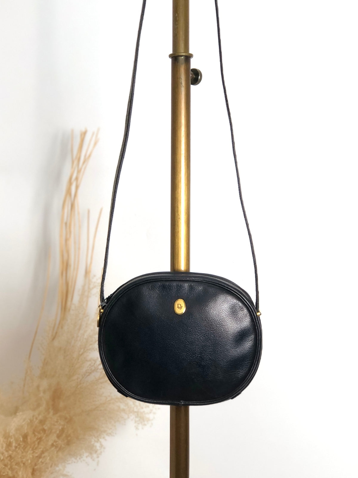 Christian Dior Logo Shoulder bag Black Vintage txbb5d