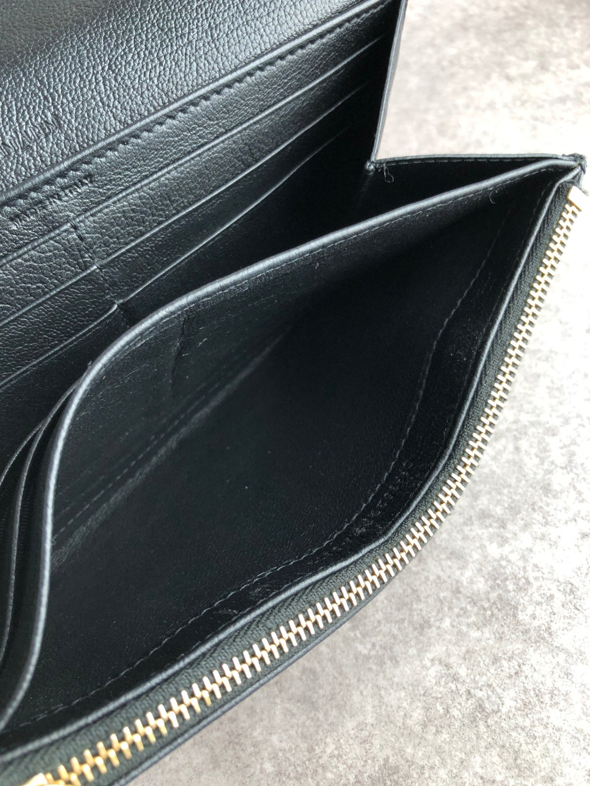 Yves Saint Laurent YSL Logo Long Wallet Black Vintage ipdgzz