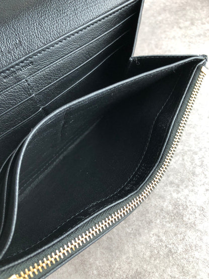 Yves Saint Laurent YSL Logo Long Wallet Black Vintage ipdgzz