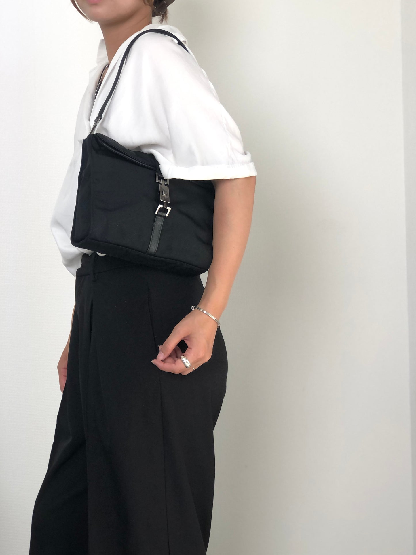GUCCI Jackie Shoulder bag Black Vintage vunix3