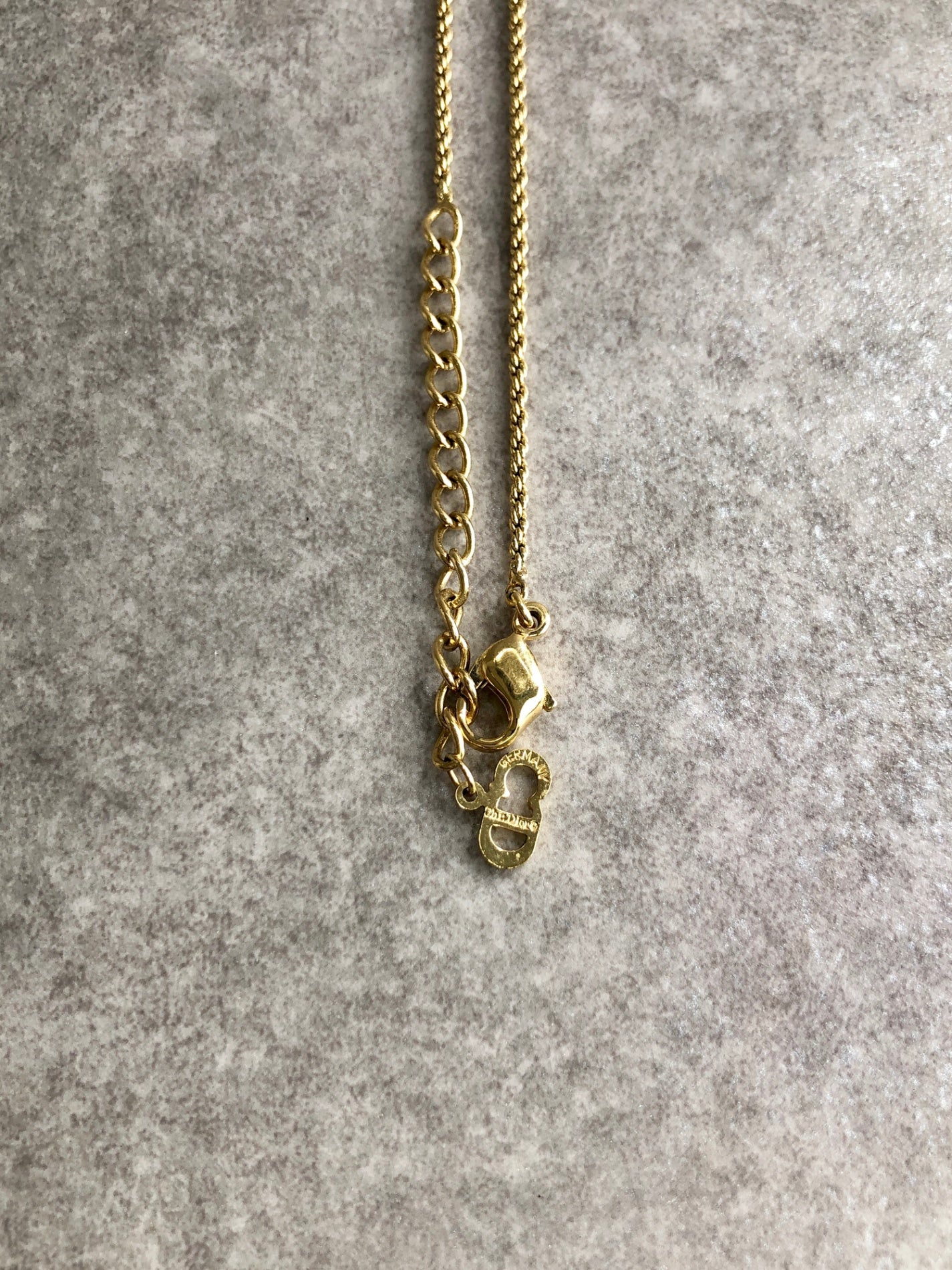 Christian Dior CD Logo Rhinestone Necklace Gold Vintage gfuupy