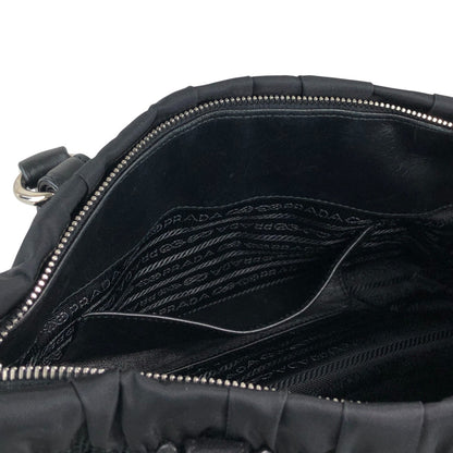PRADA Tessuto Triangle Logo Two-way Handbag Shoulder bag Black Vintage kcds2w