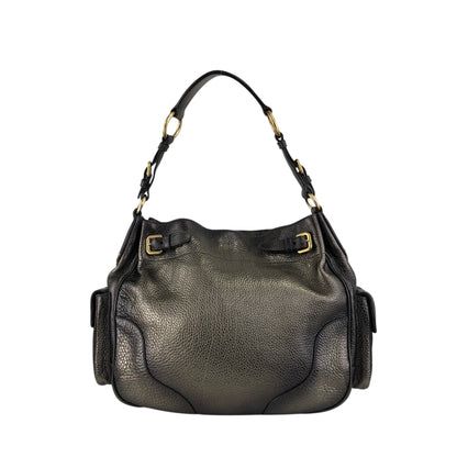 PRADA Logo Side Pocket Two-way Handbag Shoulder bag Bronze Vintage fiftw3