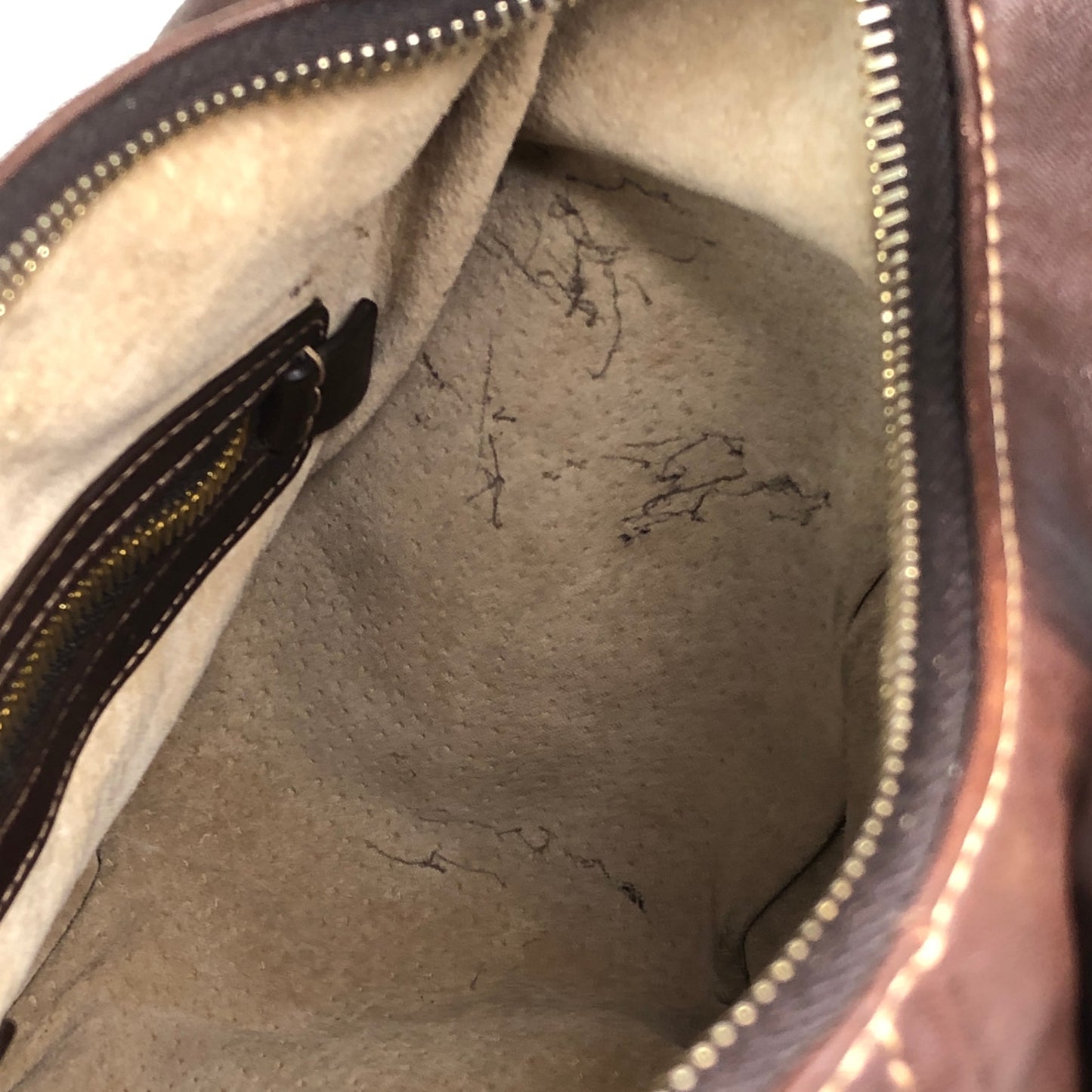PRADA Logo Handbag Hobobag Brown Vintage c7p34v