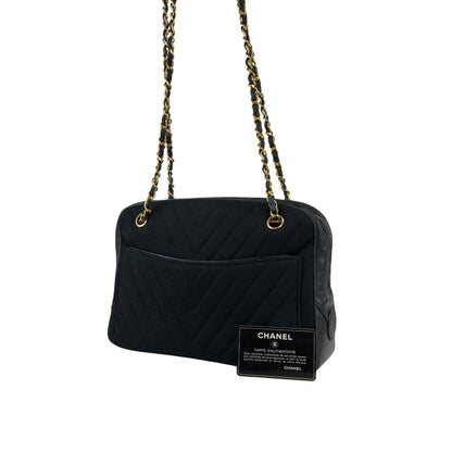 CHANEL Coco Charm Chain Shoulder bag Black Vintage akbfxb