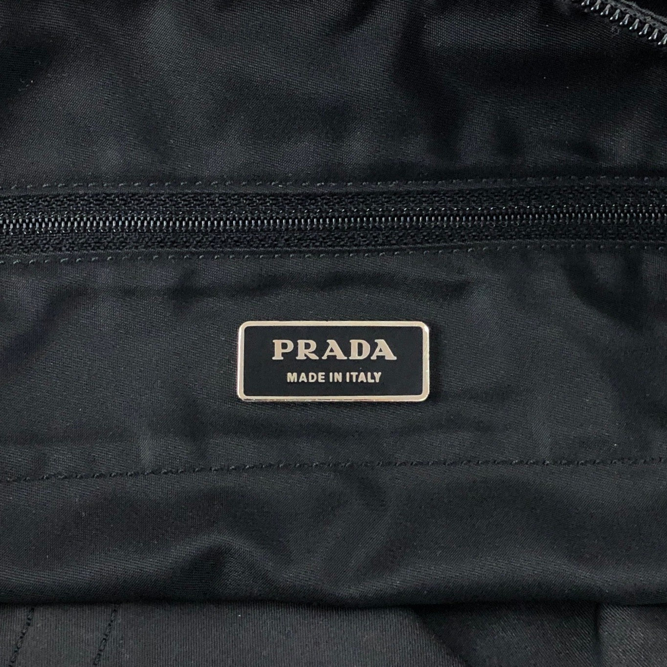 PRADA Tessuto Triangle Logo Totebag Black Vintage 28m35x