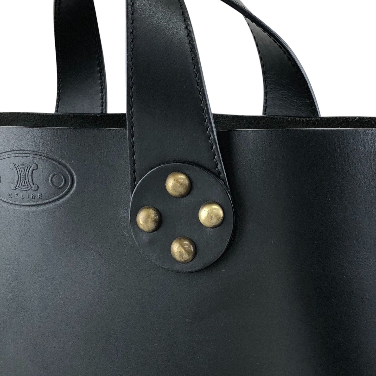 CELINE Blason Handbag Black Vintage rg3vnu