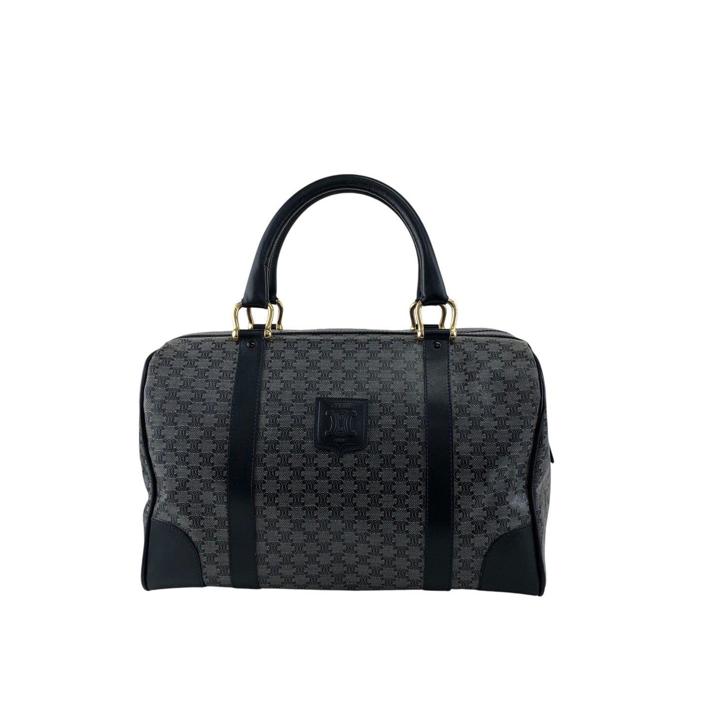 CELINE Macadam Blason Boston bag Navy Vintage scyzx6