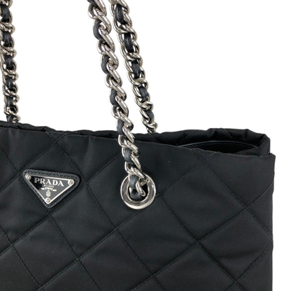PRADA Triangle Logo Handbag Chain Shoulder bag Black 1BG740 Vintage vfbw8x
