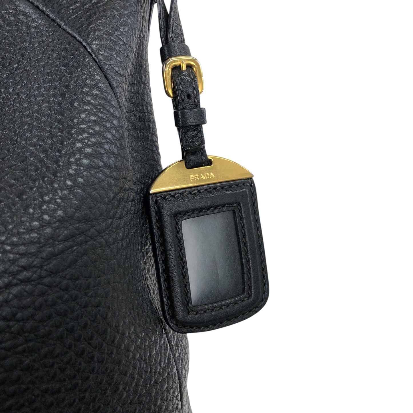 PRADA Logo Shoulder bag Black Vintage mxb7r6