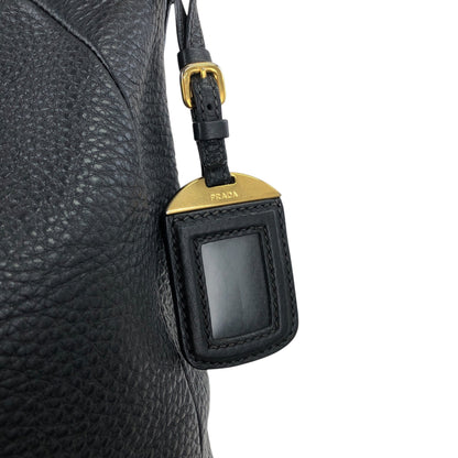 PRADA Logo Shoulder bag Black Vintage mxb7r6