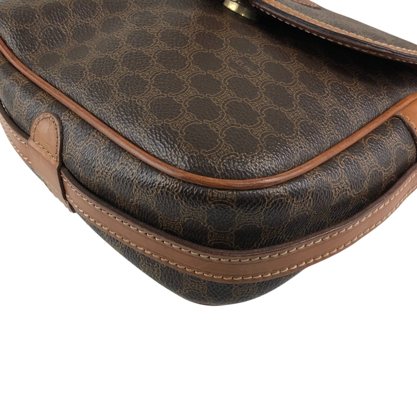 CELINE Macadam Horse Bit Shoulder bag Brown Vintage ydcmjg