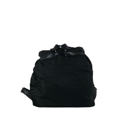 PRADA Tessuto Triangle Logo Double Pocket Backpack Black Vintage mehbr8