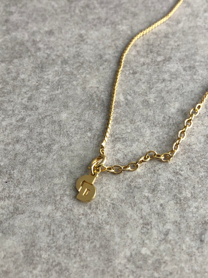 Christian Dior CD Logo Rhinestone Necklace Gold Vintage ku6w87