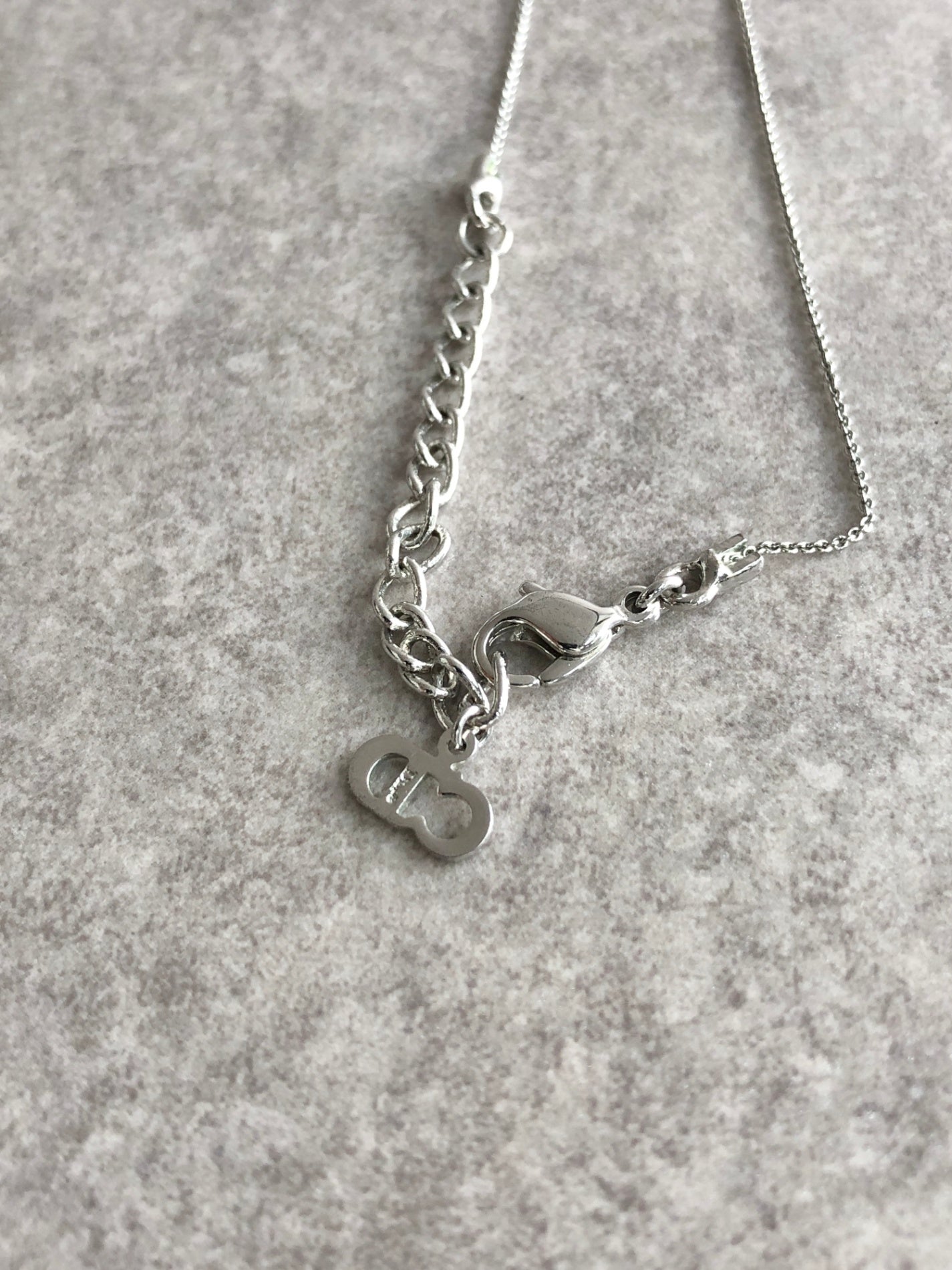 Christian Dior Logo Charm Necklace Silver Vintage x2sxgr