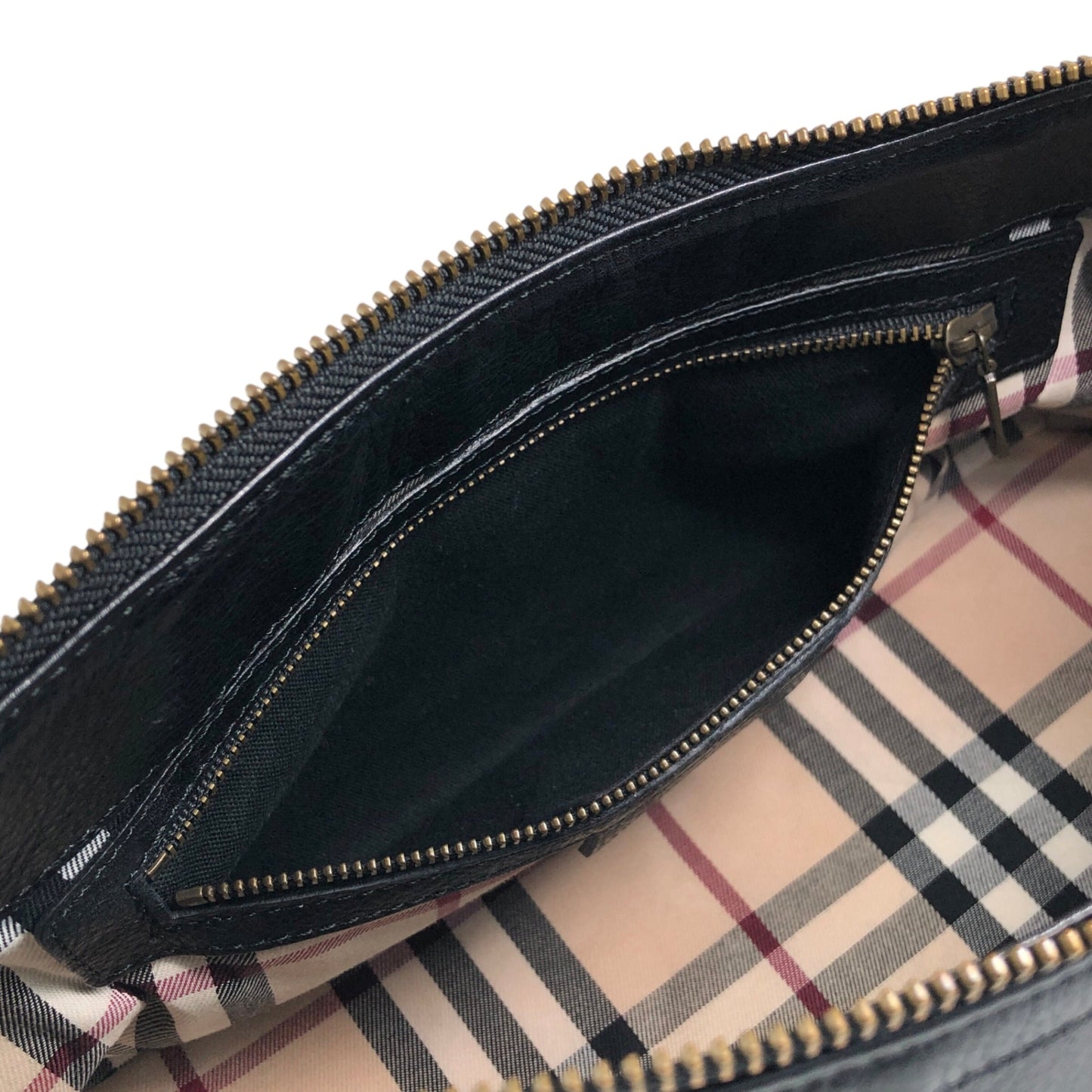 BURBERRY Logo Shoulder bag Black Vintage 7rnpei