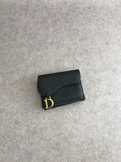 Christian Dior Trifold Wallet Black 43-MA-0261 Vintage juppie