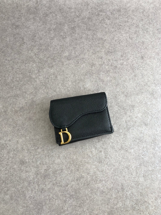 Christian Dior Trifold Wallet Black 43-MA-0261 Vintage juppie