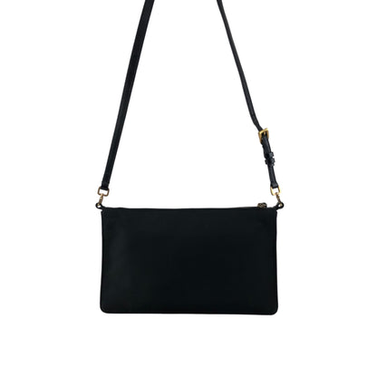 PRADA Tessuto Triangle Logo Shoulder bag Black Vintage 67ab6y