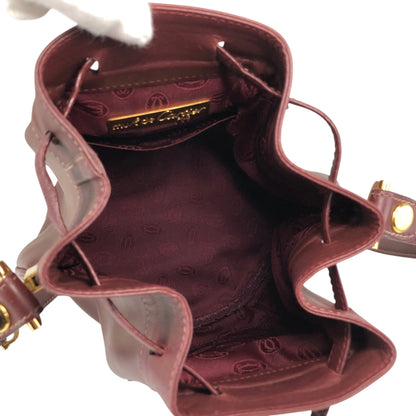 Cartier Logo Embossed Drawstring Shoulder bag Bordeaux Vintage r3iyaj