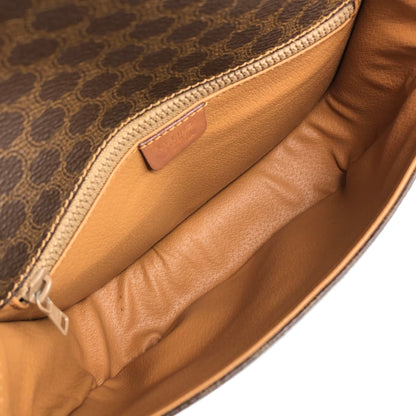 CELINE Macadam Front Buckle Shoulder bag Brown Vintage cabjde