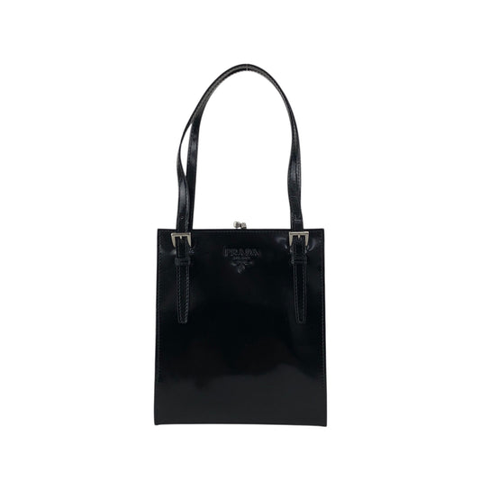 PRADA Logo Small Handbag Black Vintage t6yjus