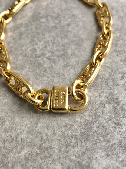 CELINE Blason Bracelet Gold Vintage ux3b2s