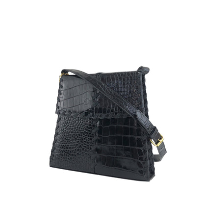 Yves Saint Laurent YSL Logo Charm Shoulder bag Black Vintage p7s3ib