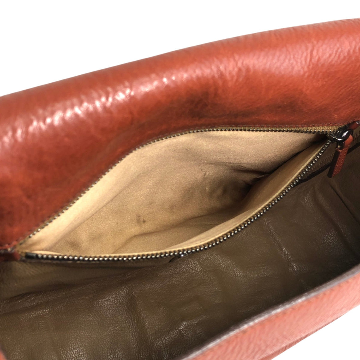 PRADA Logo Front Buckle  Shoulder bag Brown Vintage rhwnn2