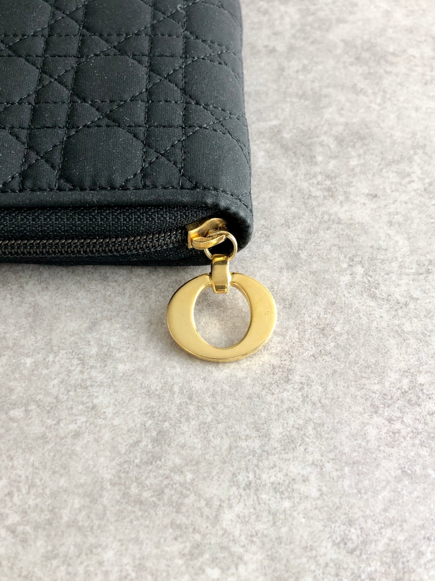 Christian Dior Cannage Folded Wallet Black Vintage ngbmez