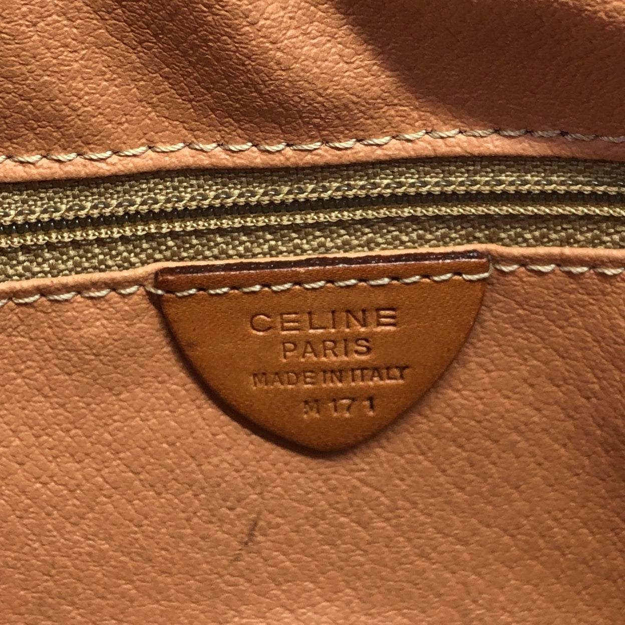 CELINE Macadam Gancini Shoulder bag Brown Vintage 7y7av5