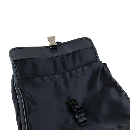 PRADA Logo Front Buckle Shoulder bag Navy Vintage eiigp4
