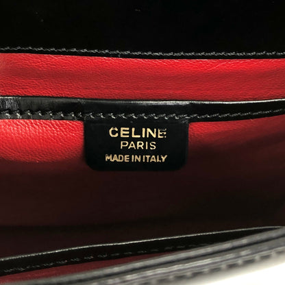 CELINE Turn Lock Small Shoulder bag Black Vintage gn73rb