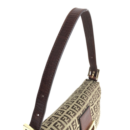 FENDI Zucchino Handbag Hobobag Brown Vintage 55k5nz