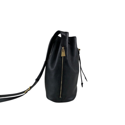 CELINE Toggle Clasp Drawstring Shoulder bag Black Vintage mgyxeh