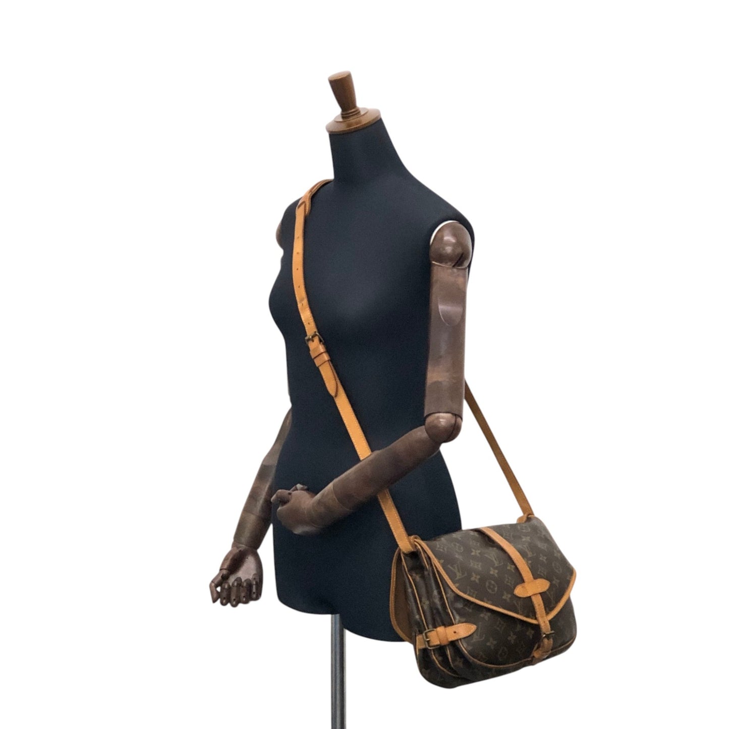 LOUIS VUITTON Monogram Shoulder bag Brown Vintage dzuvmj