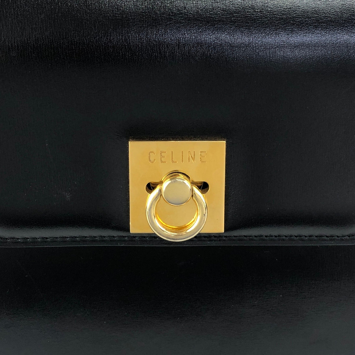 CELINE Gancini Shoulder bag Black Vintage gssz7x