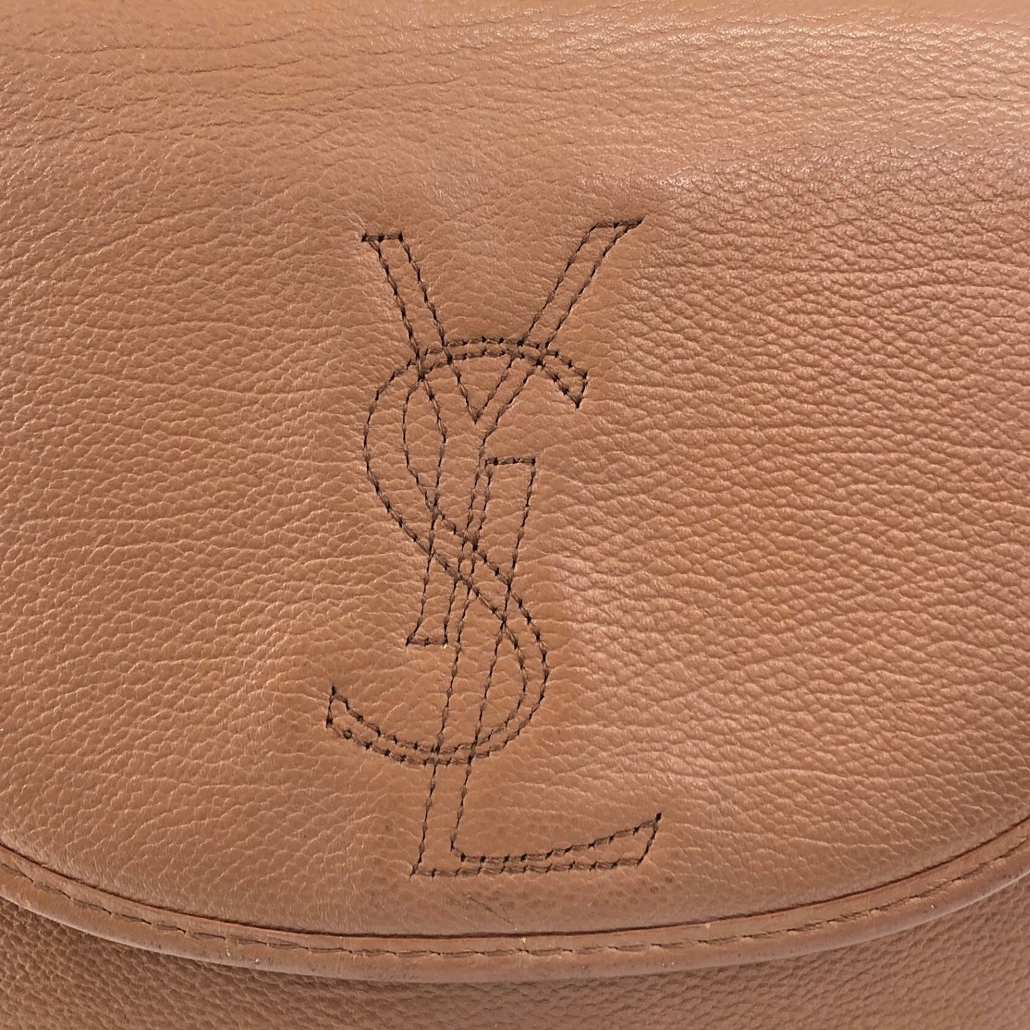 Yves Saint Laurent YSL Logo Shoulder bag Brown Vintage ews436