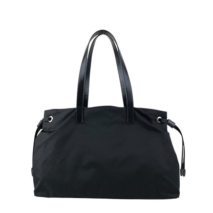 PRADA Tessuto Triangle logo Double Pocket Totebag Black Vintage xrhmgf