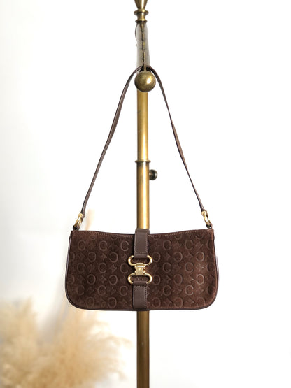 CELINE Horse Bit Shoulder bag Brown Vintage jvhfaj
